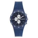 French Connection FCUK METROME FW25 Unisex Analog Watch, 39mm Blue Silicone Strap, Matt Blue Dial – FC199U