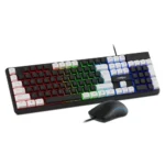 Frontech Quantum Striker Gaming Combo | Rainbow Backlit Keyboard with Optical Mouse | 2400 DPI Adjustable | 4 Button Mouse | USB Plug & Play | 104 Keys | 1 Year Warranty (KB-0050BLK)