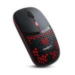 FRONTECH Rechargeable Wireless Bluetooth Mouse Red LED Backlight, 1600 DPI Type-C Fast Charging for PC, Laptop, Tablet, Dual Mode Silent Ergonomic Honeycomb Optical Mouse, 1 Year Warranty (MS-0077)