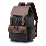 FUR JADEN Eco Friendly Travel Laptop Backpack Made of Water Resistant Sustainable Canvas and Vegan Leather for Men and Women for Travel Hiking Work