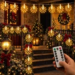 Gesto 12 Starburst Fairy Lights for Decoration – USB Operated 10 Ft String Lights with 8 Modes Remote | Warm White Decorative Lights for Home Decor, Room,Wall, Balcony, Christmas & Diwali Decoration
