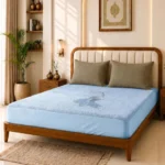 Glassiano Cotton Feel Terry Ultra Soft Waterproof Mattress Protector | Breathable – Hypoallergenic Mattresses Cover with Elastic Strap for King Bed (72×80 inch|6×6.6 feet, Sky Blue – Pack of 1)