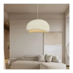 Glowave® Wabi Sabi 300mm White Resin Pendant Hanging Light Ceiling Lamp for Kitchen, Bedroom Hotels Cafes – Warm White (Round 300mm)