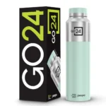 Go24 pexpo Stainless Steel Water Bottle Crown Silver-Sea Green 950ml