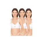 Groversons Paris Beauty Women’s Pack of 3 Full Coverage, Non-Padded, Organic Cotton Bra (COMB05-PO3)