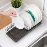 HomeCloud Stainless Steel Plate Rack | Transform Your Kitchen with Our Exquisite Drainer Collection for Elevated Organization and Style, (Black)