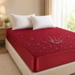 HOMEKART Premium Terry Mattress Protector | Waterproof Mattress Cover for Single Bed | 36 x 72 + 9 Inches | Deep Pocket | Soft & Breathable, Mahoon