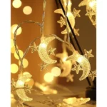 Homesake® 20-Led Fairy Lights for Decorations, Waterproof String Lights, Warm White, LED Lights, Festive Decor, Diwali Decorative Light, Light, Led Lights for Decoration (Moon 3 Star) 5M, 2Pin Plug