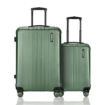 HRX Force 2-Piece Luggage Set (Cabin + Medium) Dark Green Polycarbonate Hard Shell Suitcase Set – Premium Travel Trolley Bags with 8 Spinner Wheels, Number Lock & Water Resistant Body