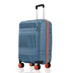 HRX Helium Cabin Size Blue Polypropylene Hard Shell Suitcase – Premium Travel Trolley Bag with 8 Spinner Wheels, Number Lock & Water Resistant Body
