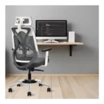 IAFA FURNITURE® Ergolux High Back Ergonomic Office & Study Chair | 3 Year Warranty | Adjustable Height, Tilt Lock, 2D Headrest, Adjustable Arms & Lumbar Support | Nylon Base | DIY (Grey)