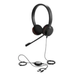 Jabra Evolve 20 Stereo Headset with noice canceling mic, Connect to Mobile/Tablet via USB-C/A, Lightweight Headband