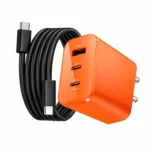 KARWAN 65W GaN Charger with Cable 3 Multi Port Adapter Compatible for iPhone,iPad,Samsung,Nothing,Google Smartphones,Tablet & More,Compact Rapid Superfast Charger with Gan,QC 3.0,PD-3.1,PPS Technology