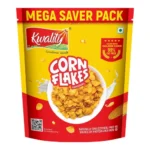 Kwality Corn Flakes 1kg | Made with Golden Corns | 99% Fat Free, Natural Source of Vitamin & Iron | High in Protein & Fiber | Healthy Breakfast Cereal