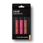 Lakme Liquid Lipstick Trio- All Day Looks, Forever Matte, Pack of 3, Light-weight, 16.8 ml