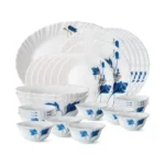 Larah by BOROSIL Fluted Series Ageria Opalware Dinner Set | 27 Piece for Family of 6 | Microwave & Dishwasher Safe | Bone-Ash Free | Crockery Set for Dining & Gifting | Plates & Bowls | White