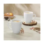 Larah by BOROSIL Tea/Coffee Orbit White Opalware Mug, Microwave & Dishwasher Safe, Bone-Ash Free, Crockery Set Ideal for Daily Use & Gifting (Orbit, 240ml x 2pc)