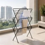 Lifelong Foldable Alloy Steel Cloth Drying Stand for Balcony |3-Tier Heavy Duty Laundry Rack for Indoor & Outdoor|Portable Standing Clothes Dryer with Anti-Slip Feet|Space Saving Steel Rack for Home