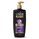 Livon Keratin Shampoo for Women & Men | Repairs Damaged Hair | Smooth & 5x Stronger Hair | No Parabens | 650ml