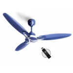 LONGWAY Zephyr 1200 mm BLDC Ceiling Fan with Remote Control | BEE 5 Star Rated Energy Efficient | Ultra High Speed 3 Blade Anti-Dust Decorative Ceiling Fan | 3 Years Warranty (Silver Blue, Pack of 1)