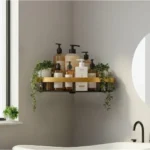 MIORAH Self Adhesive Bathroom Corner Shelf – No Drill Wall Mounted Storage Rack for Toiletries & Shower Organization