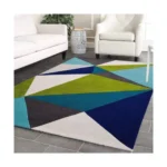 Modern Super Soft Carpet Geometric Handmade Woolen Carpet for Living Room Bedroom and Hall Rugs (Color Multi A Size 3 X 5 Feet)