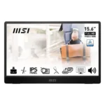 MSI PRO MP161 E2 15.6 inch FHD Portable Monitor, 1080p IPS 60Hz, Anti-Flicker, Less Blue Light, Speaker, Enhanced Chassis, 360° Rotatable Kickstand, Mini-HDMI 2.0b, 2X USB-C