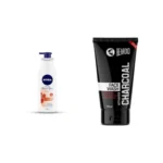 NIVEA Body Lotion, Extra Whitening Cell Repair (SPF 15), 400ml and Beardo Activated Charcoal Acne Oil and Pollution Control Face Wash, 100ml