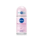 NIVEA Pearl and Beauty 50ml Deo Underarm Roll On With Pearl Extracts & Avocado Oil 72 H Long Lasting Floral Scent 0% Alcohol and Dermat Approved | For Women