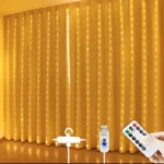 One94Store Fairy Curtain String Lights 300 LED’s for Wall Decoration, Warm White USB Powered, 8 Flashing Modes, Window Backdrop Lights for Bedroom, Party, Diwali, Christmas – 3×3 Meter