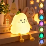 One94Store Snoring Capybara Night Light, Soft Silicone Rechargeable LED Bedside Lamp with White Noise, Warm White Dimmable Light & Button Control, Cute Animal Lamp for Kids, Bedroom & Nursery