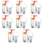 Orient Electric 9W High Glow LED bulb | 180-degree wide beam angle | Voltage surge protection up to 4 kV | 6500K, Cool White | B22d base | Made in India | Pack of 8