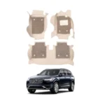 Oshotto/Coozo 7D Car Floor Mats Compatible with Volvo XC 90 (Set of 4, with 3rd Row, Beige)