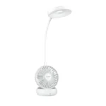 PHILIPS Anemo Rechargeable LED Table Lamp with Fan | 5W Bedside Dimmable LED Desklight with Gooseneck & 360 degree Flexibillity | 2200 mAh Battery with 2.5 hrs Backup