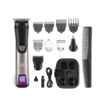 Pigeon 5-in-1 Multi-purpose Trimmer for Men | Stainless Steel Blade | Cordless Rechargeable with USB Type C Charging | LED Digital Display | 90 Min Runtime | 1.5 HR Charge Time | 2 Year Warranty