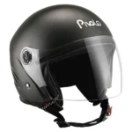 Pivalo X-Pearl 580MM Half Face Helmet with Outer Clear Visor Glossy Finish Scratch Resistant Open-Face for Bike Scooty Riding Men and Women (Pack of 1, Matt Green)