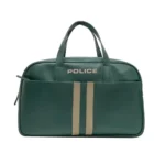 POLICE Vintage Spotz 40L Premium Travel Duffle Bag | Vegan Leather Weekend & Gym Bag for Men & Women | Spacious Interior with Front Utility Pocket | Stylish Carry-On Overnight Bag I Vintage Green