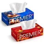 Premier 2-Ply Tissue Paper Box, 100 Pulls Each, Pack of 2 | Red & Blue | Special Diwali Edition Tissue Boxes | Festive Table & Home Essentials