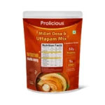Prolicious healthy Protein Millet Dosa & Utappam Mix Mix | 85g protein & 39g Fibre Per pack | Ready in 3 Steps | Vegan | Jain | Protein Packed Breakfast (400g)