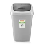 RATAN PLASTICWARE Tidy Bin with Swing Lid 25 Litres Plastic Dustbin, Trash Bin, Garbage Waste Bin For Home, Bathroom, Kitchen, Office, Bedroom Grey Color