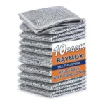 RAYMOX Non-Scratch Dish Wash Cloth (Pack of 10), Steel Wire Dish Cloth, Wire Dishwashing Rags for Wet and Dry Stainless Steel Scrubber Non-Scratch Wire Dishcloth for Washing Dishes Sinks Counters (10)
