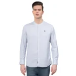 Red Tape Casual Light Blue Mandarin Shirt for Men | Comfortable | Durable & Stylish