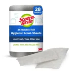 Scotch-Brite Roll Type Disposable Cleaning Sheet for Hygienic and Easy Dish Cleaning | Heavy duty, Non-Scratch Disposable Scrub Sheet (28 Sheets)