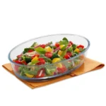 SignoraWare Bake ‘N’ Serve Borosilicate Glass Oval Dish | Crystal clarity | High Heat Resistant | Dishwasher, Microwave & Oven Safe | Baking & Serving | Multipurpose use (2.4 Ltr | Clear)