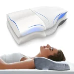Sleepsia Cervical Pillow for Neck Pain & Shoulder Pain Relief | 1-Year Warranty| Orthopedic Memory Foam Pillow, Cervical Pillow, Spondylitis-Ortho Neck Support Medical Pillow (Grey/White Pack 2)