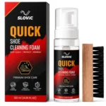 SLOVIC Shoe Cleaner Foam [120 ML] | Quick Shoe Cleaning Kit with Wooden Brush | Ideal for Sneakers, Canvas & Sports Shoes