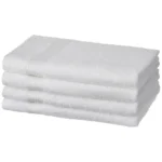 Amazon Brand – Solimo 100% Cotton 4 Piece Hand Towel Set, 500 GSM (White)