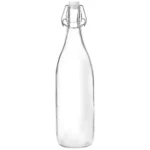 Amazon Brand – Solimo Silica Glass Bottle with Flip Cap, 1 Litre (Transparent)