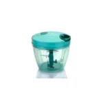 SORATH Manual Pull String Food Chopper | 3-Blade Hand Chopper for Vegetables, Fruits & Nuts | Turquoise Mini Food Processor (Blue)