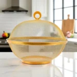 Stainless Steel Mesh Fruit Basket For Dining Table | Multipurpose & Easy-to-Clean Veg Basket For Kitchen – Perfect For Office, Home & Restaurant | Gold 28.5L x 28.5W x 12H Centimeters